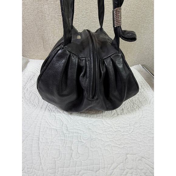 Renato Angi Women’s Black Soft Genuine Leather Shoulder Bag Purse Italy Made - Picture 10 of 14